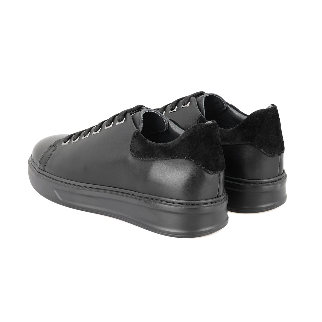 Aaron Siyah Erkek Deri Spor Ayakkabı