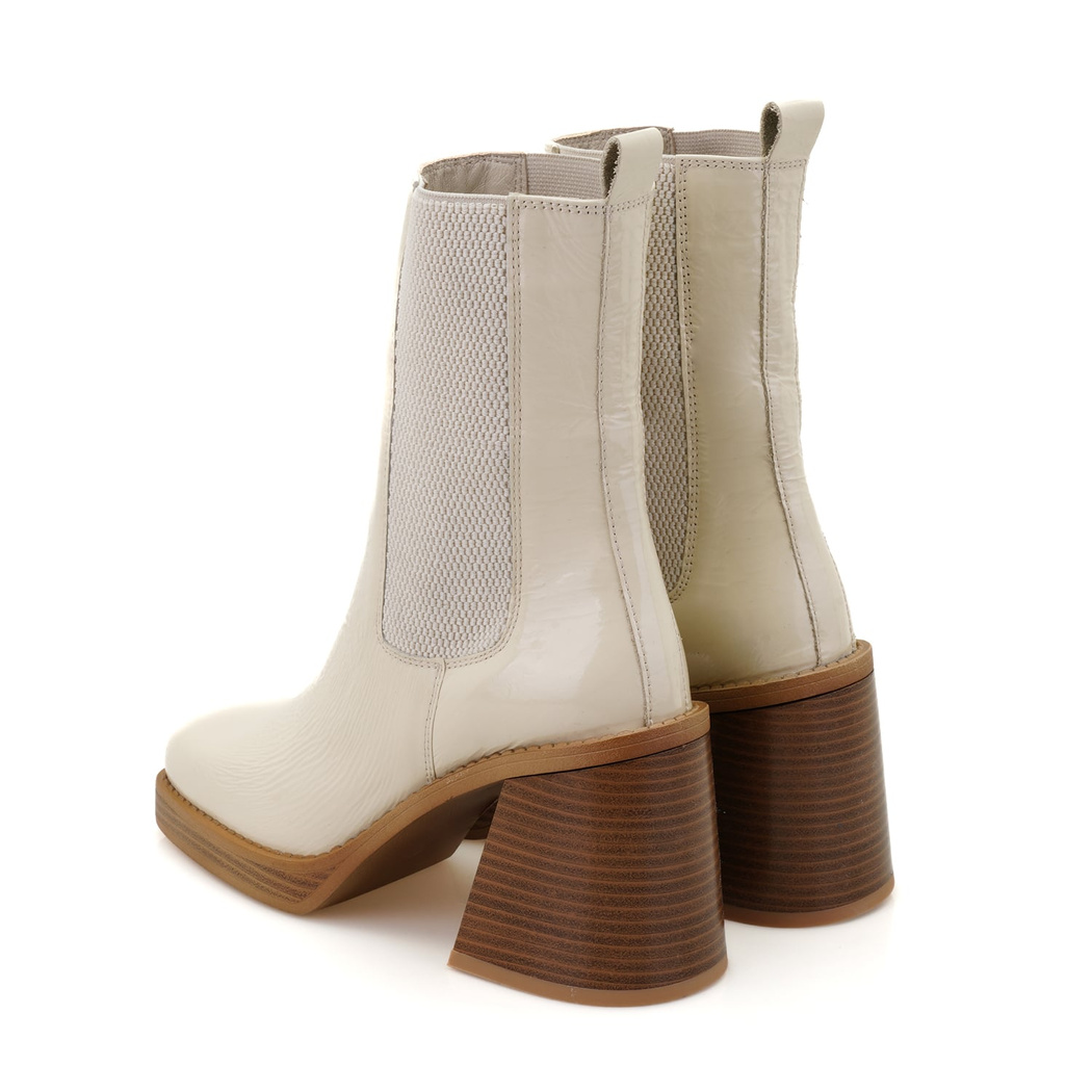 Abelia Ekru Kadın Topuklu Deri Bot