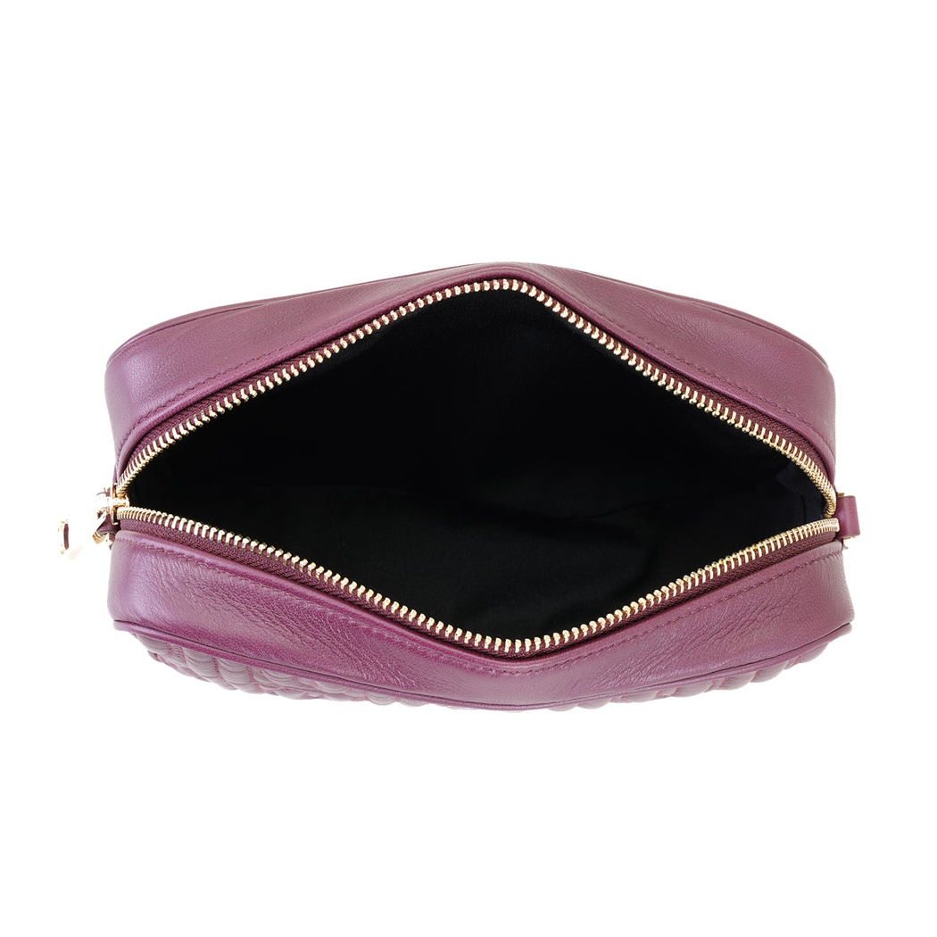 Abrama Bordo Kadın Monogram Kapitone Deri Postacı Çantası