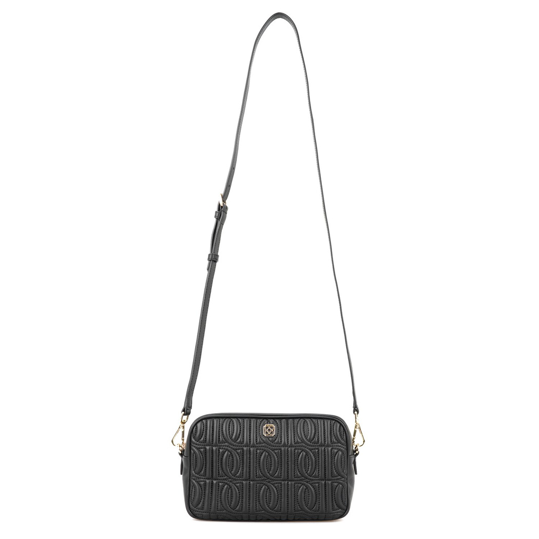 Abrama Siyah Kadın Monogram Kapitone Deri Postacı Çantası