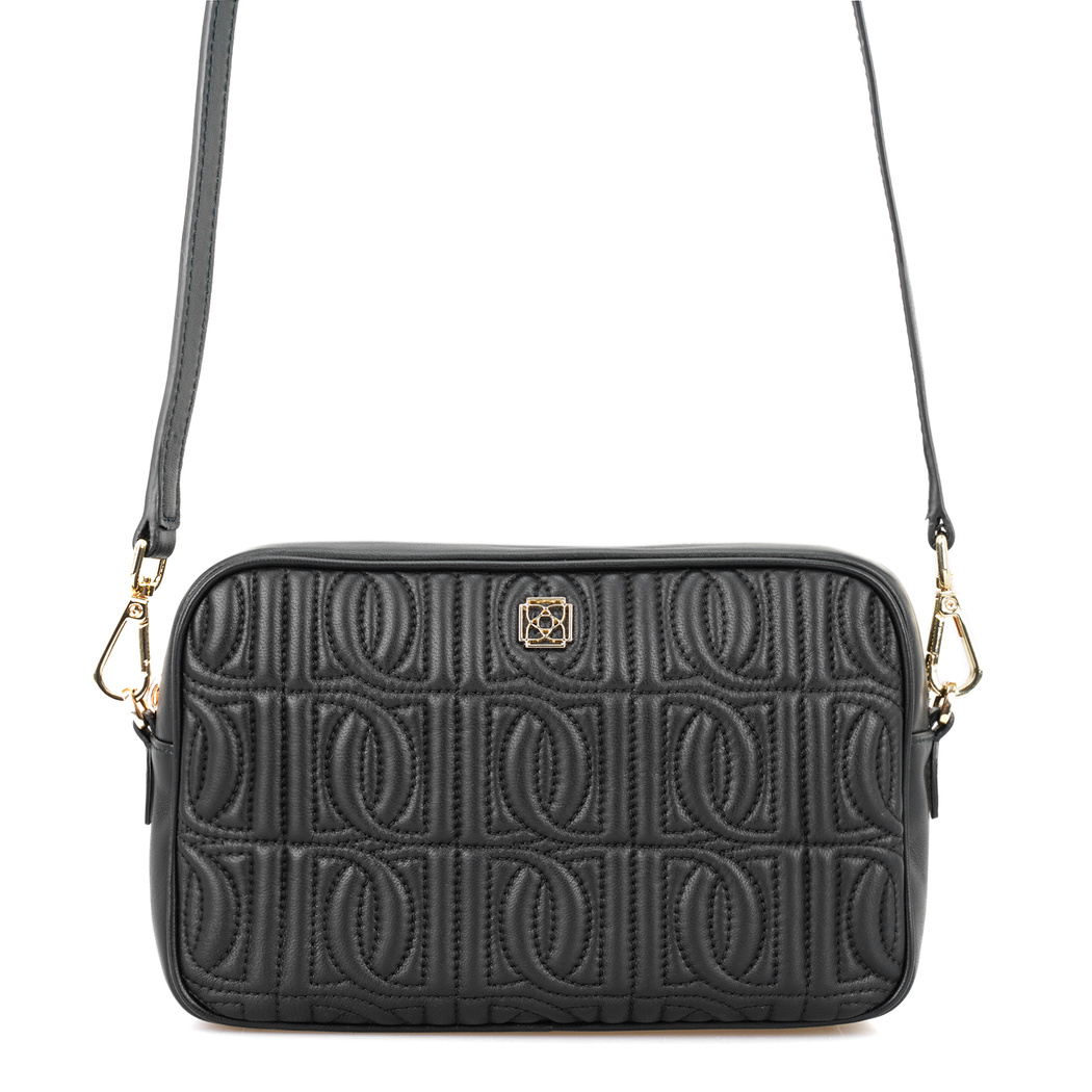 Abrama Siyah Kadın Monogram Kapitone Deri Postacı Çantası