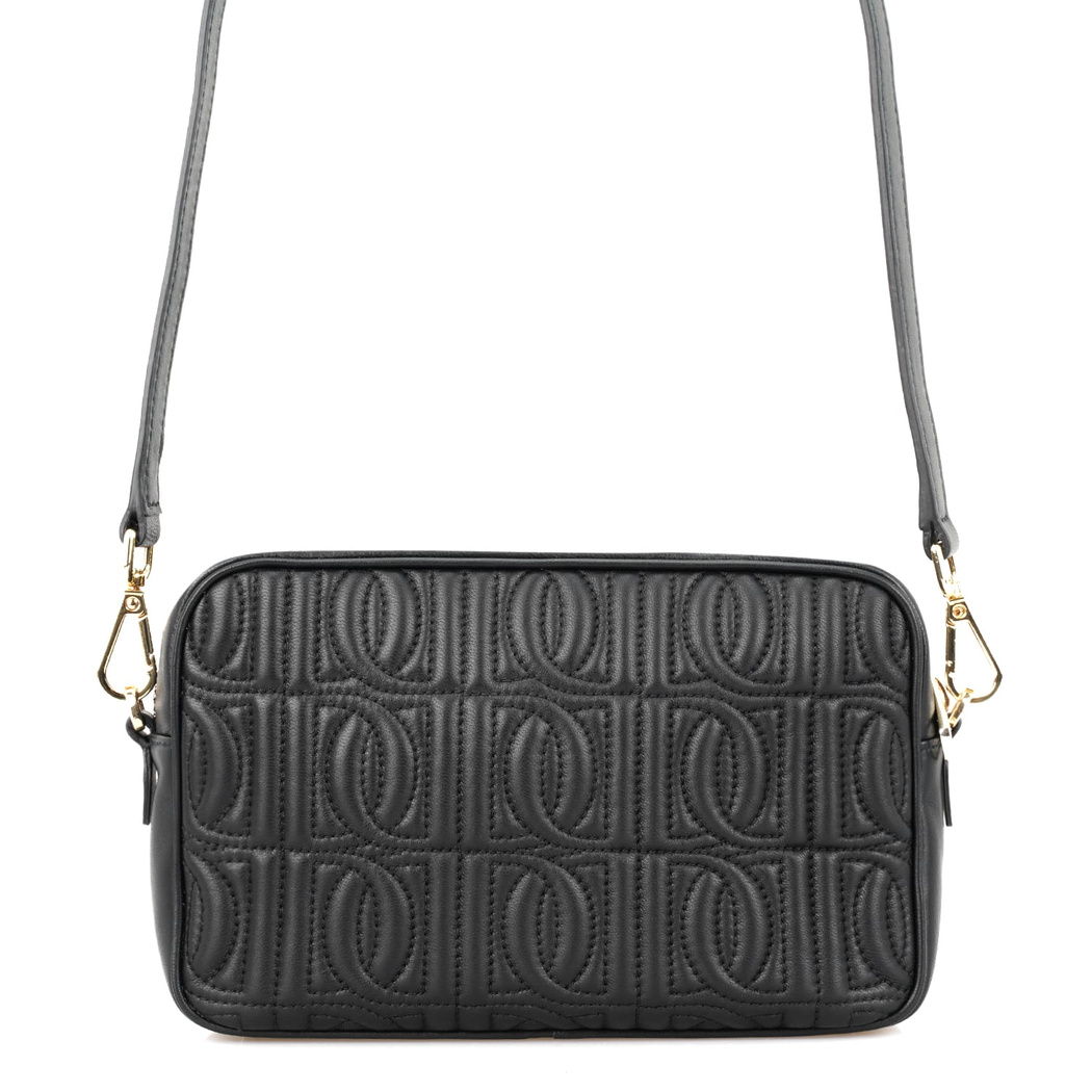 Abrama Siyah Kadın Monogram Kapitone Deri Postacı Çantası