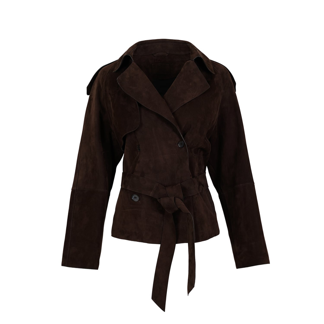 Abree Kahve Kadın Süet Deri Ceket