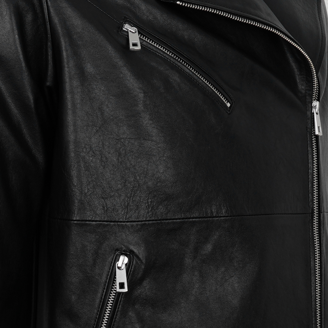 Abriana Siyah Kadın Deri Biker Ceket