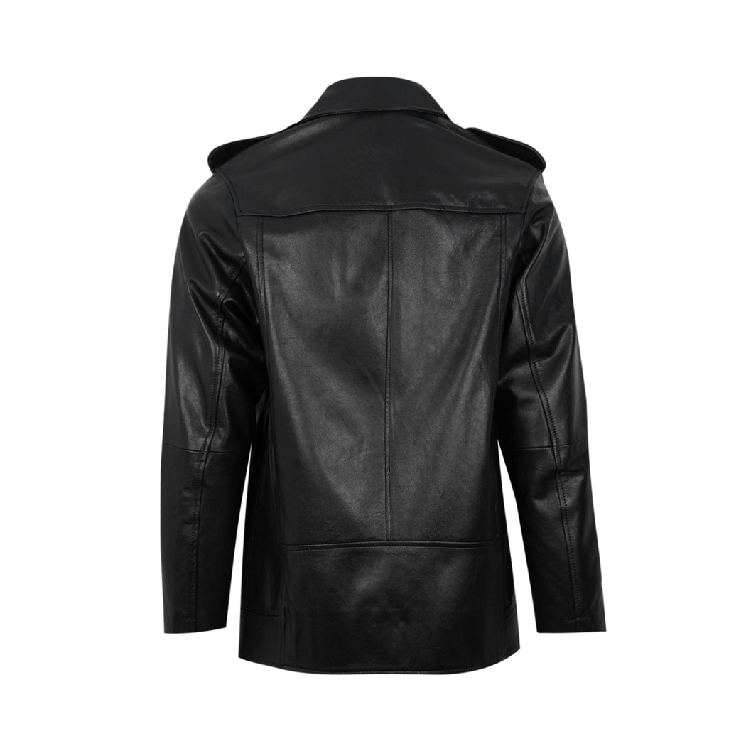 Abriana Siyah Kadın Deri Biker Ceket