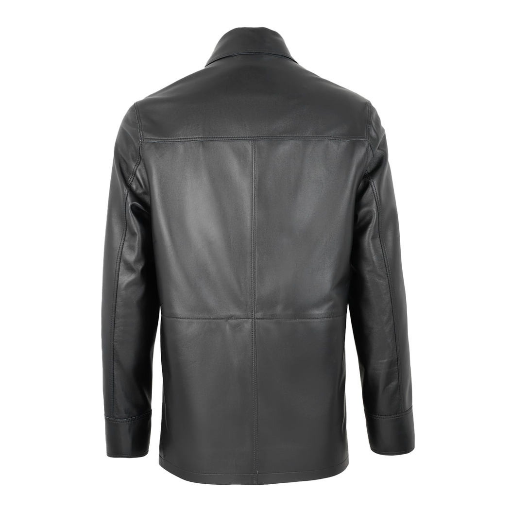 Achak Siyah Erkek Blazer Deri Ceket