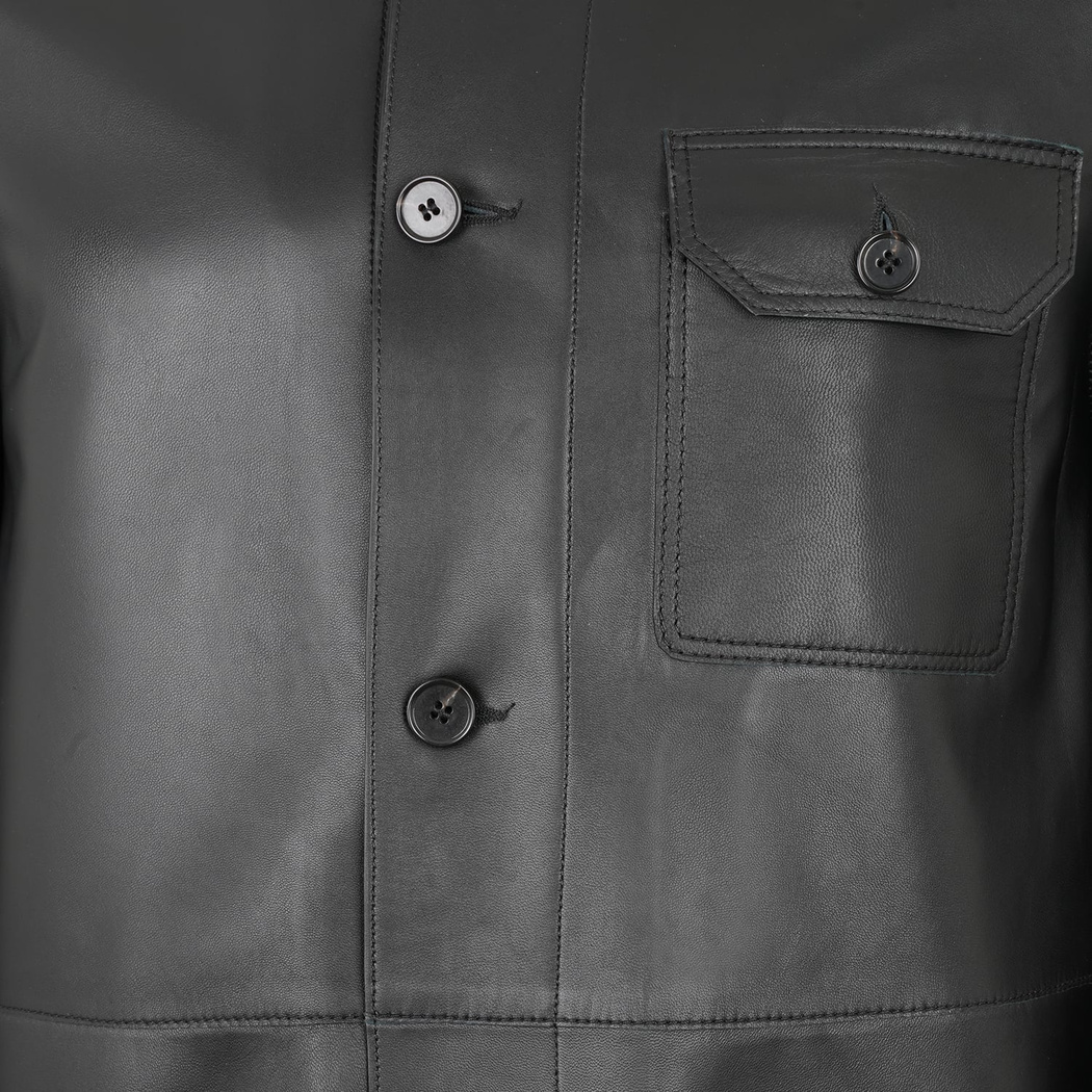 Achak Siyah Erkek Blazer Deri Ceket