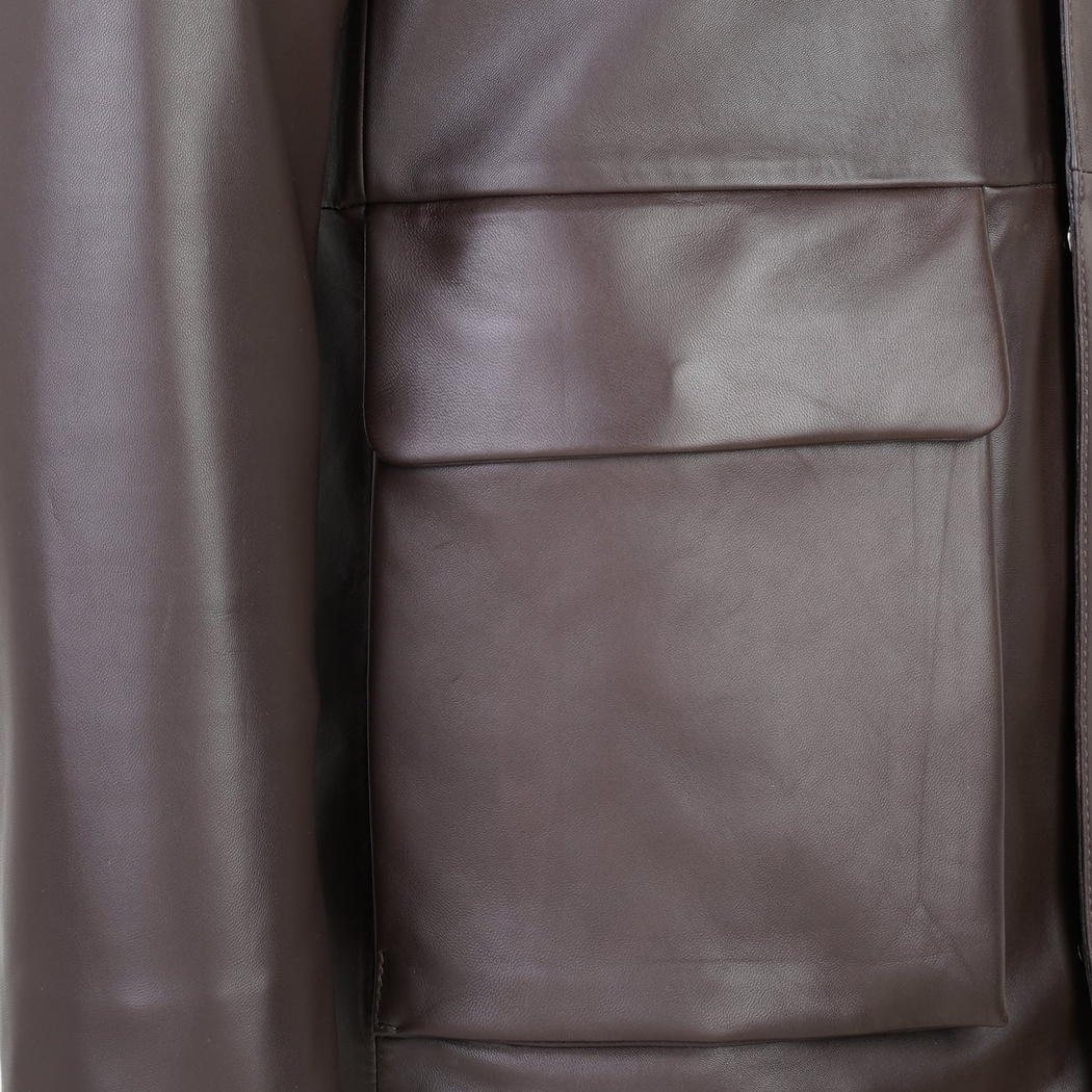 Adahy Kahve Erkek Deri Mont