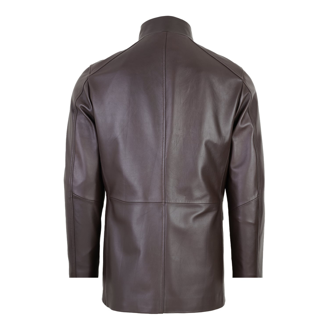 Adahy Kahve Erkek Deri Mont