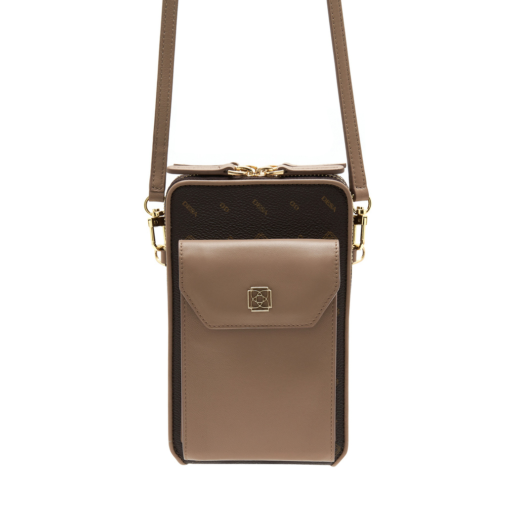 Adele Pudra Monogram Deri Telefon Çantası