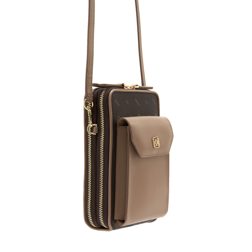 Adele Pudra Monogram Deri Telefon Çantası