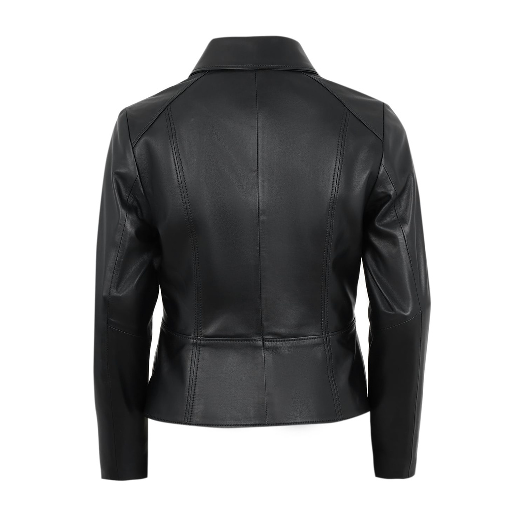 Adelie Siyah Kadın Deri Mont