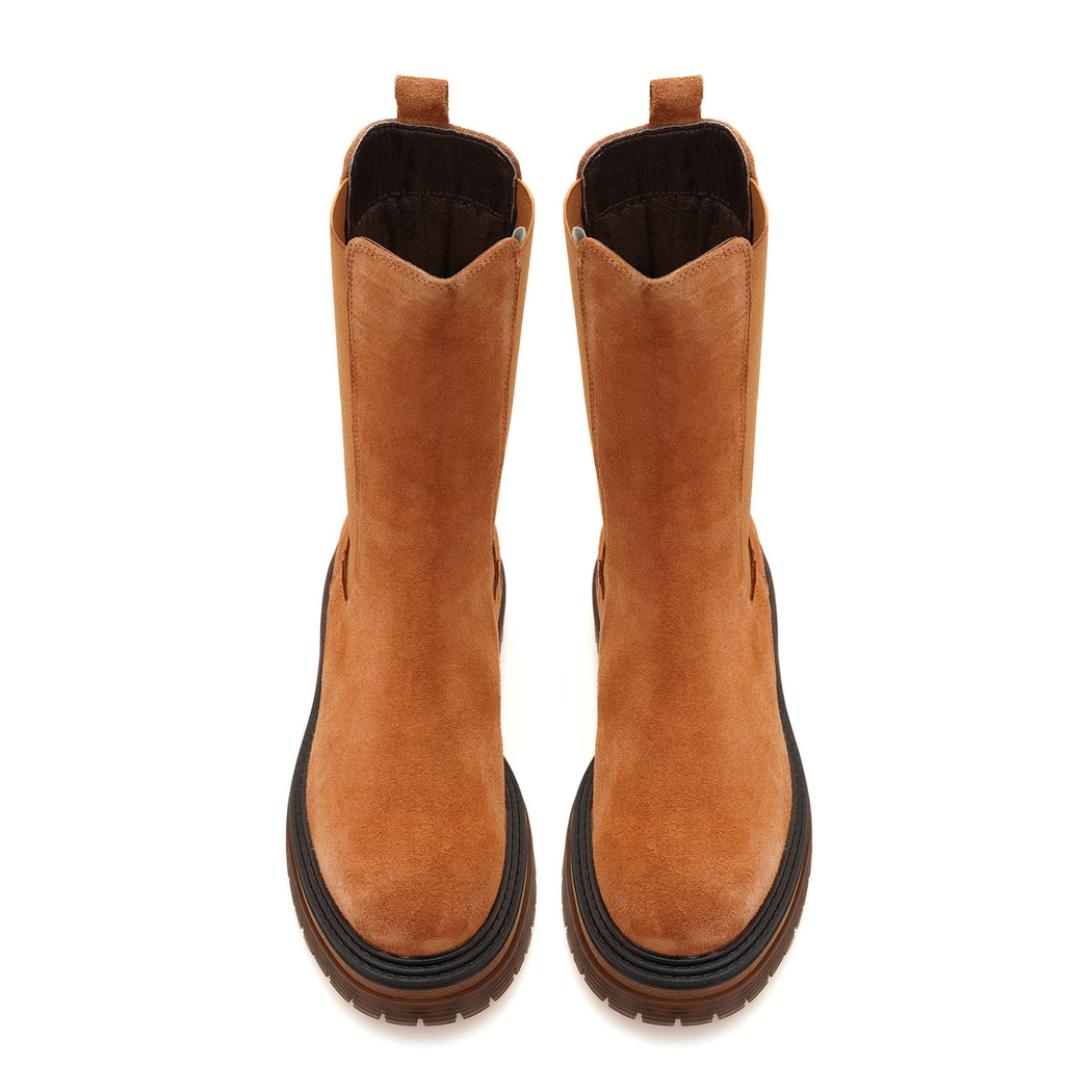 Adella Taba Kadın Yandan Lastikli Süet Deri Chelsea Bot