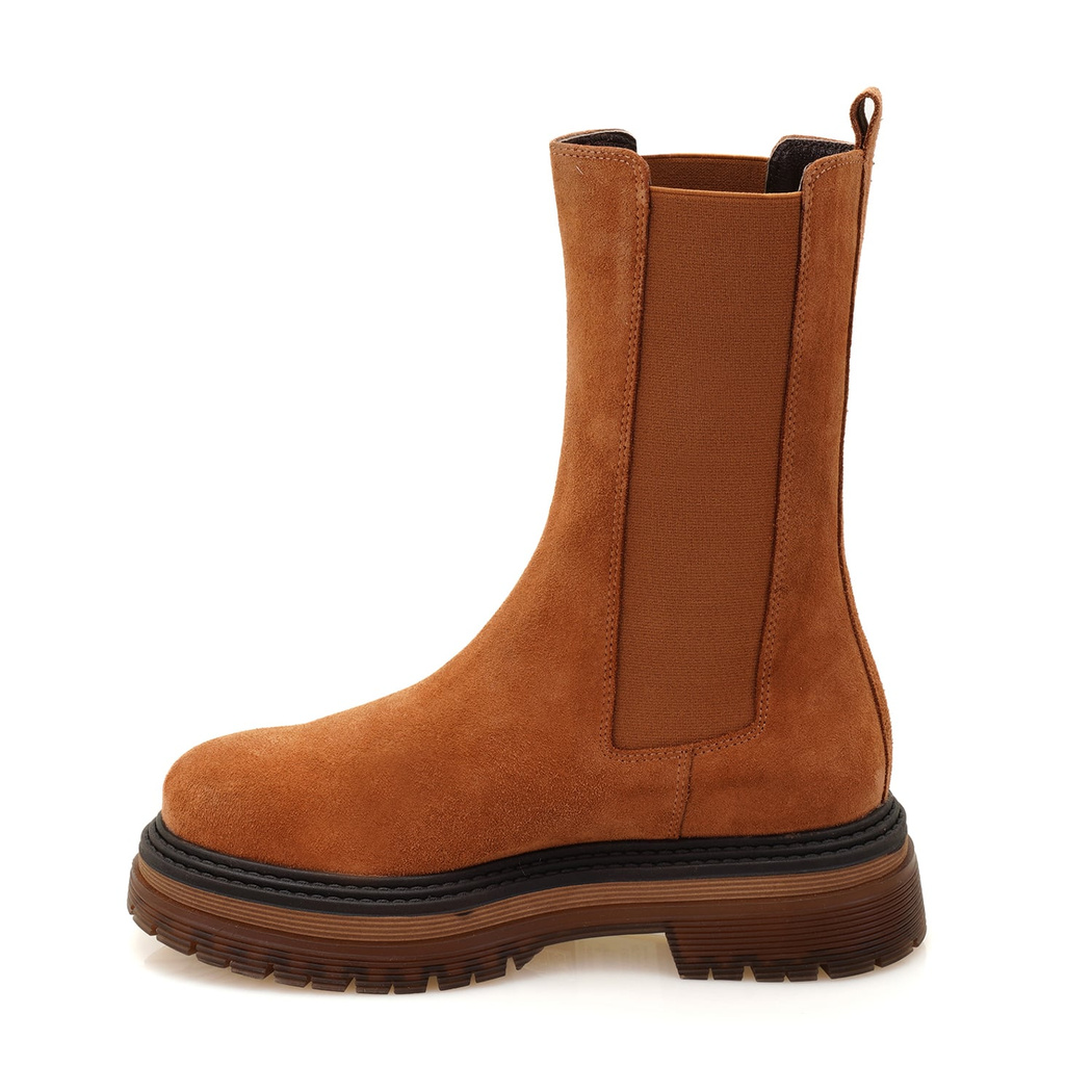 Adella Taba Kadın Yandan Lastikli Süet Deri Chelsea Bot