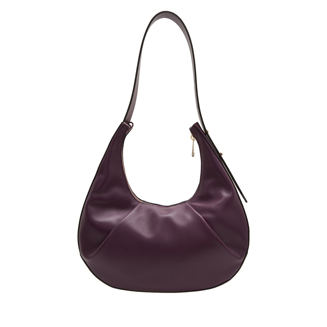 Aden Bordo Kadın Zincir Detaylı Deri Omuz Çantası