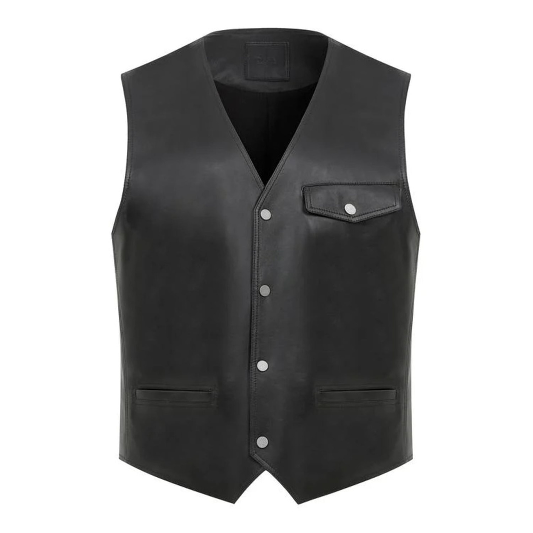 Aditsan Siyah Erkek Deri Yelek