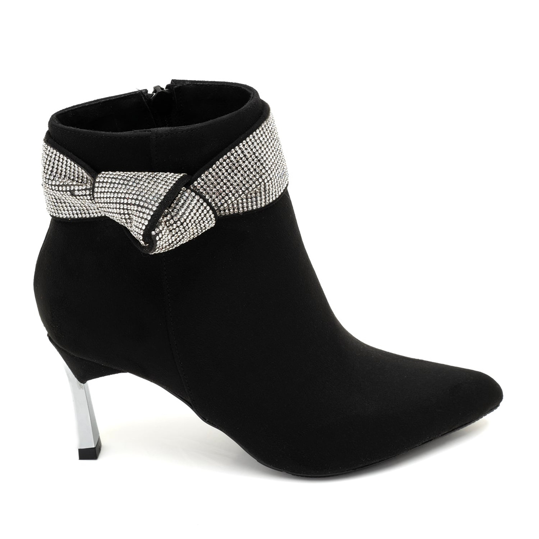 Adrian Siyah Kadın Taşlı Topuklu Bot