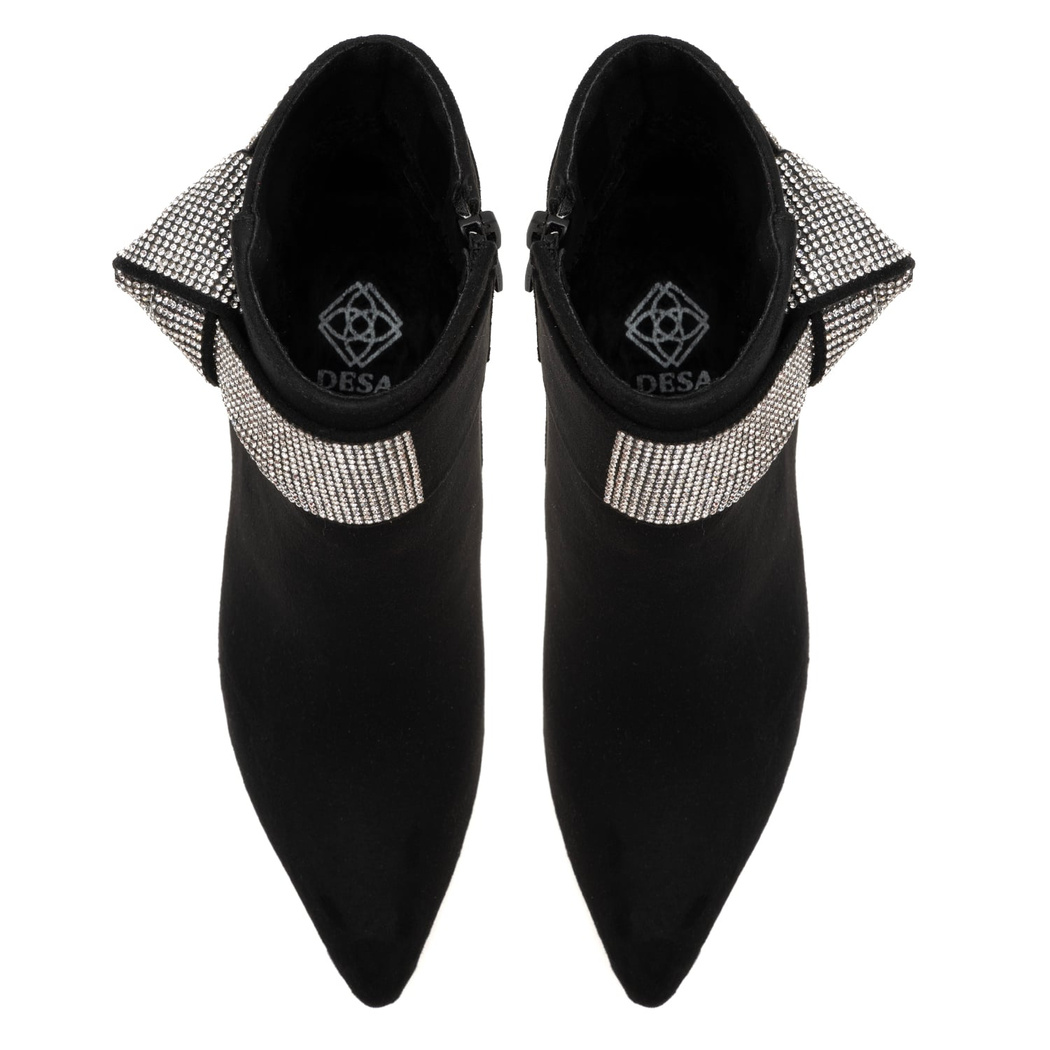 Adrian Siyah Kadın Taşlı Topuklu Bot