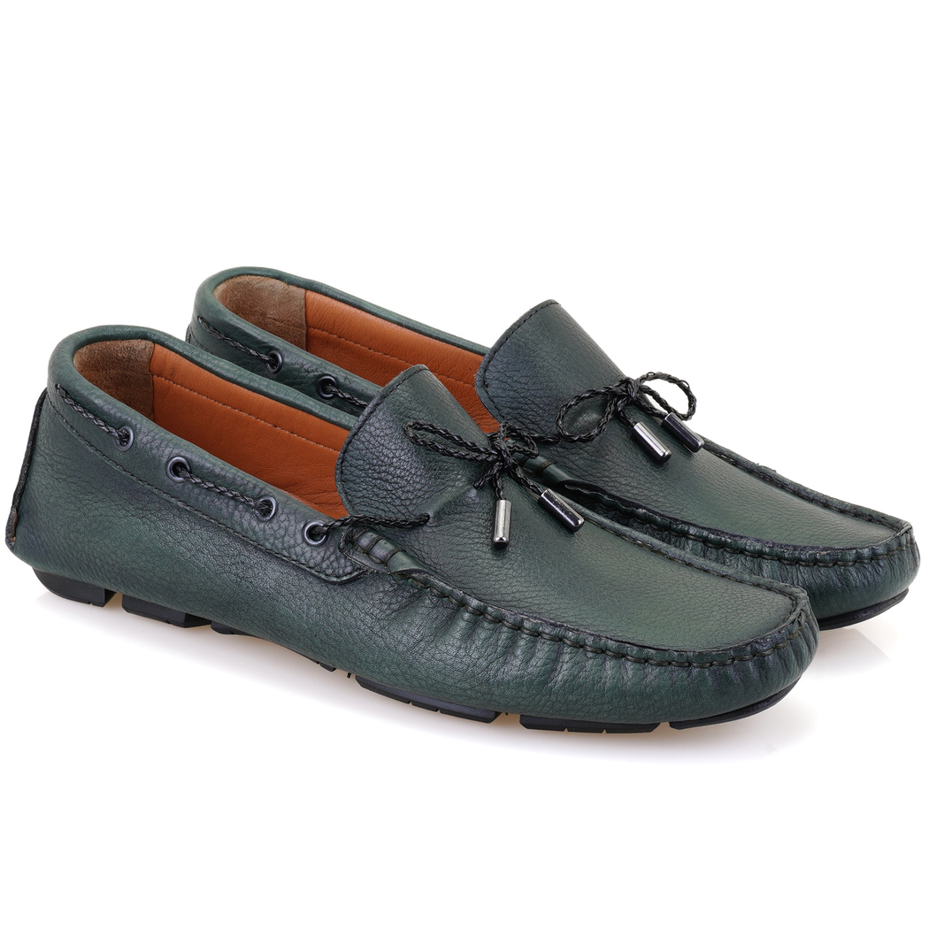 Adriana Yeşil Erkek Deri Loafer