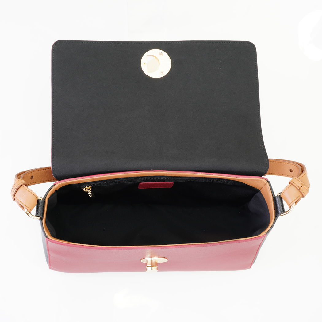 Afrooz Bordo Kadın Deri Omuz Çantası