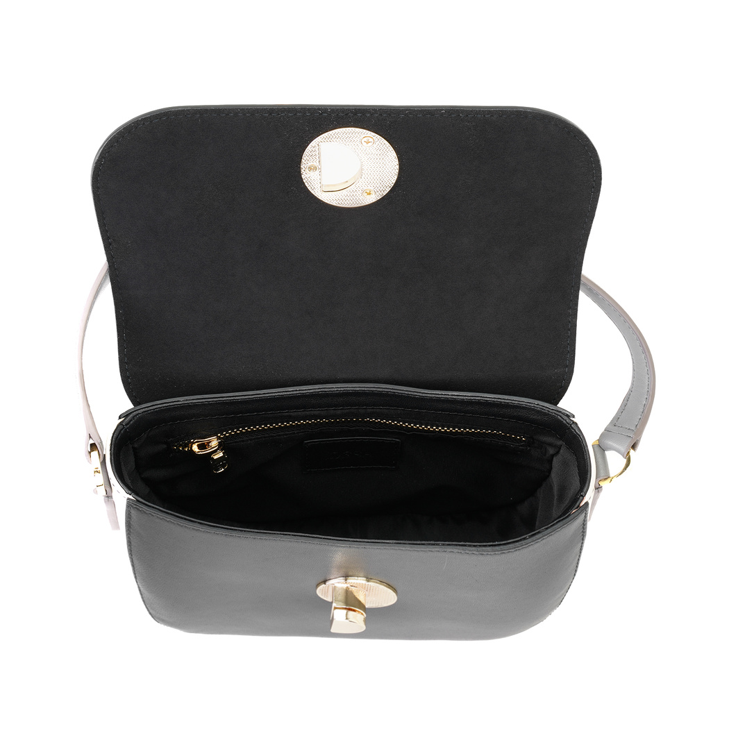 Afsooz Siyah Kadın Kroko Baskılı Deri Omuz Çantası