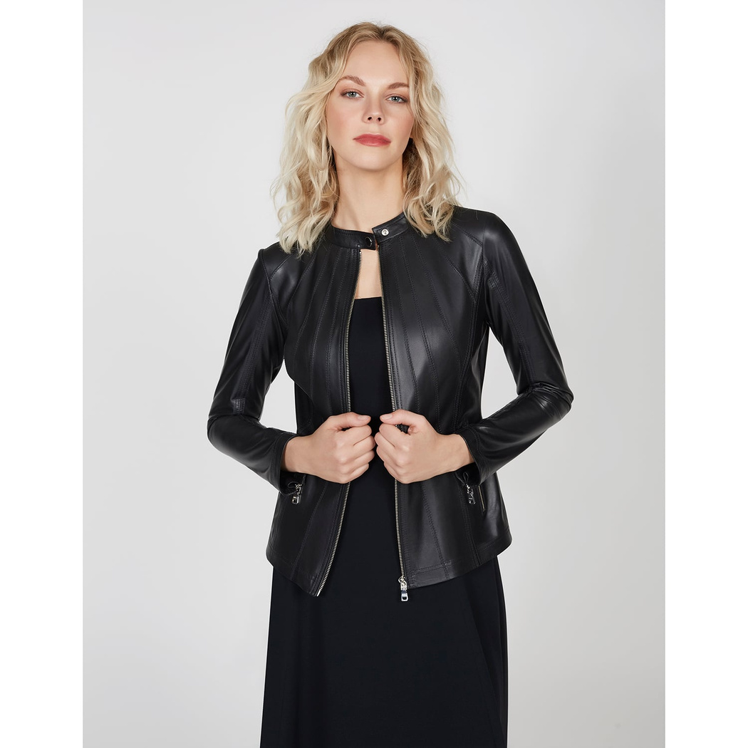 Agnella Kadın Panelli Anatomik Deri Ceket