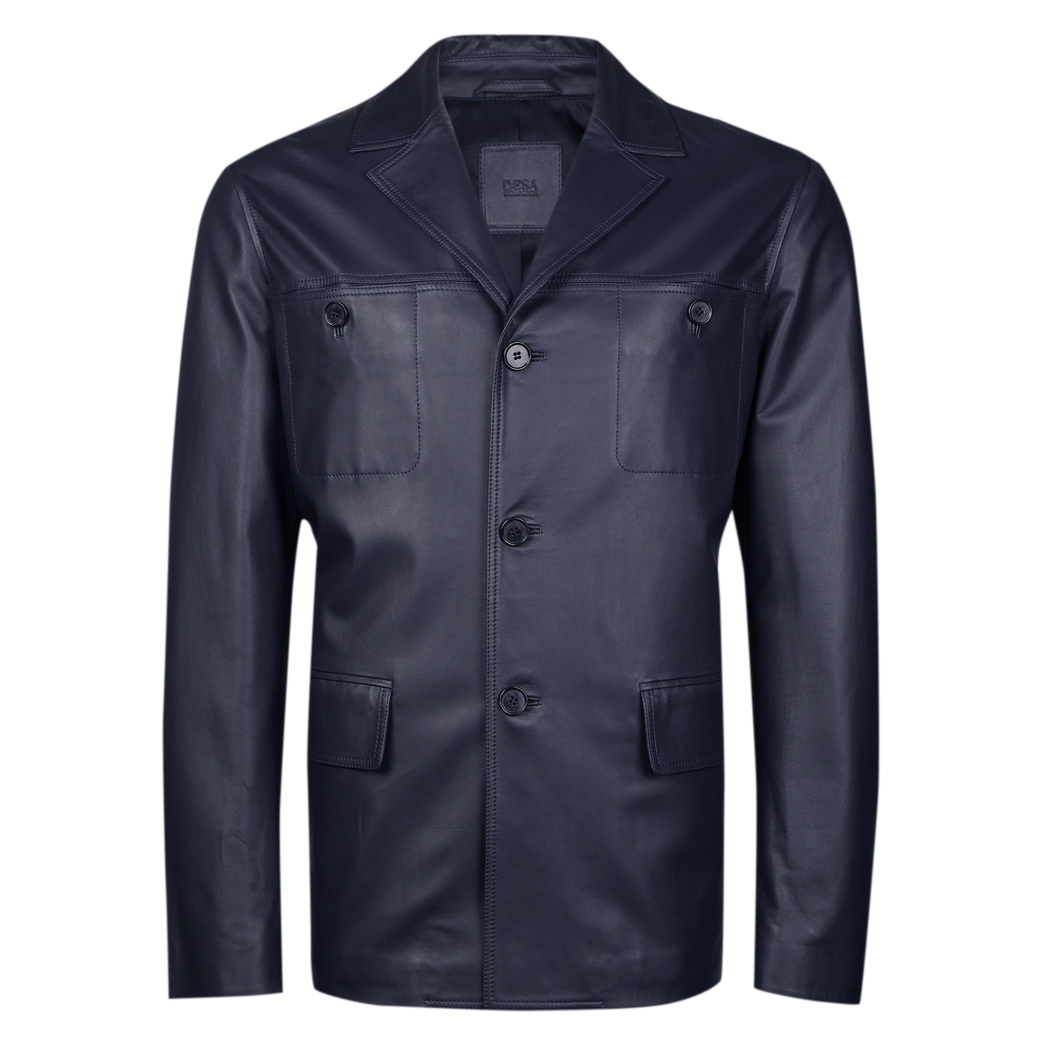 Ahanu Antrasit Erkek Deri Blazer Ceket