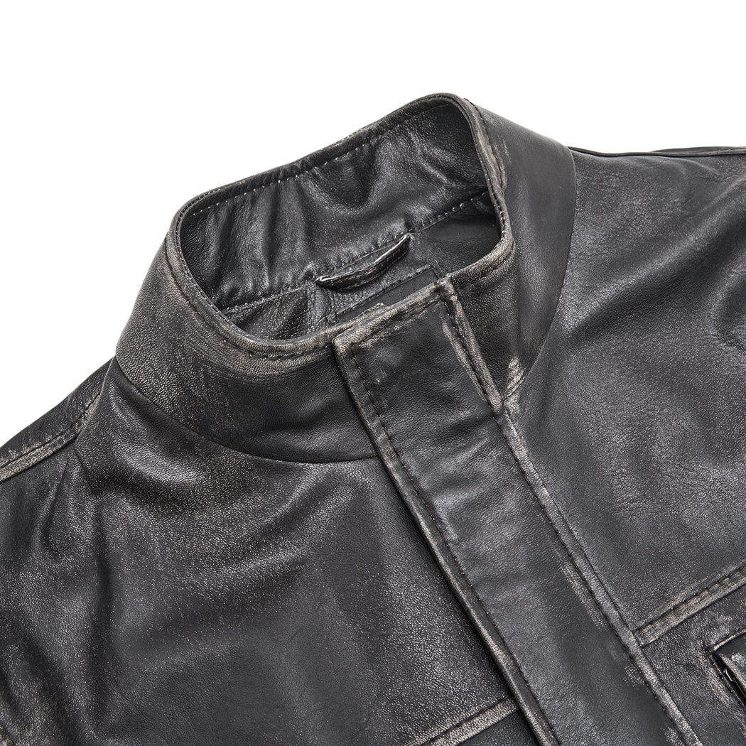 Aibel Siyah Erkek Deri Ceket