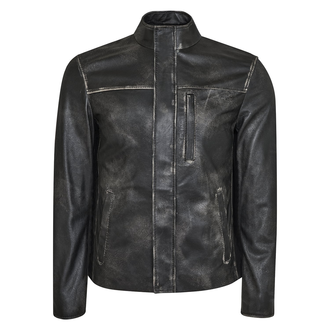 Aibel Siyah Erkek Deri Ceket