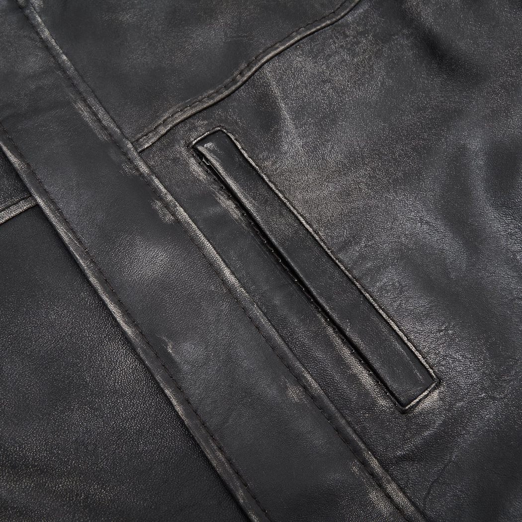 Aibel Siyah Erkek Deri Ceket