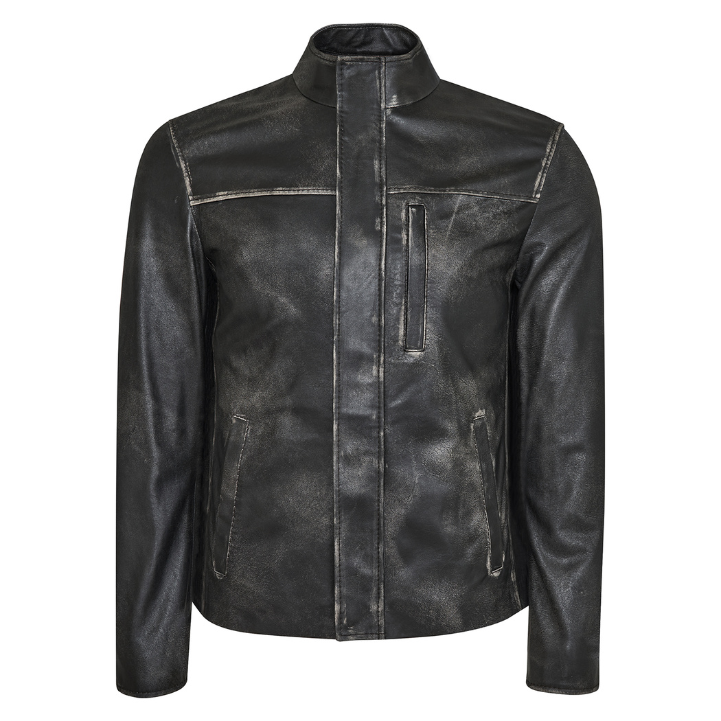 Aibel Siyah Erkek Deri Ceket