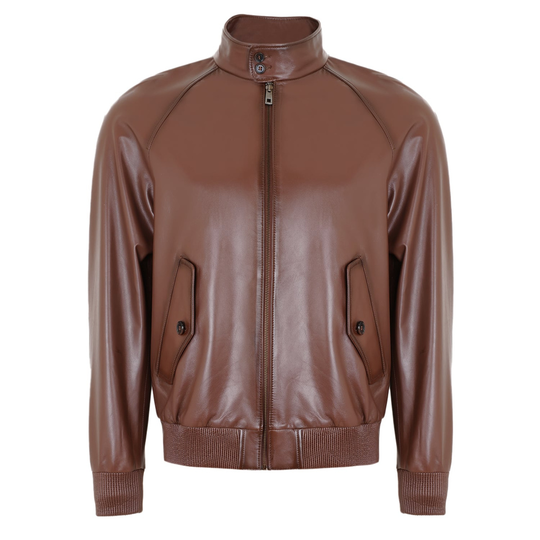 Akando Konyak Erkek Bomber Deri Ceket