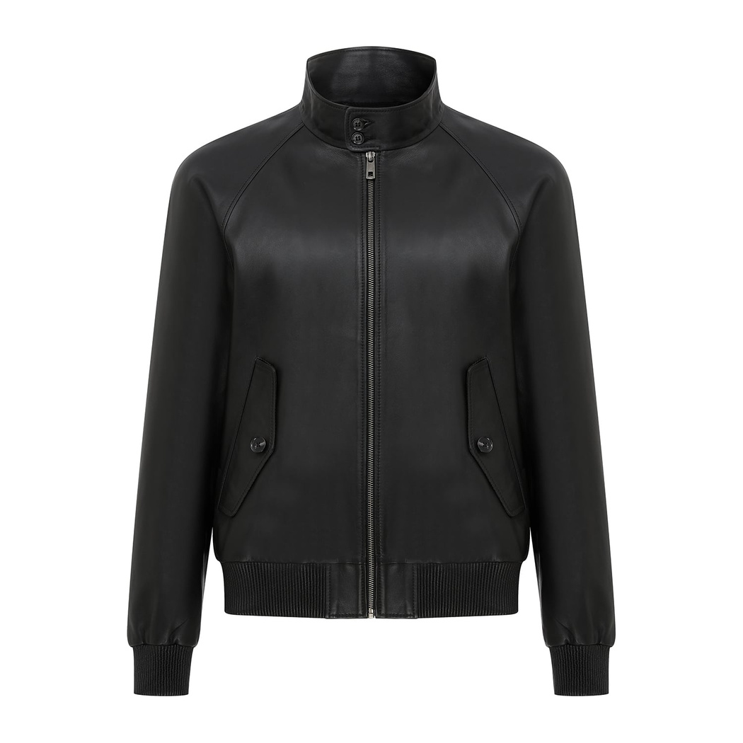 Akando Siyah Erkek Bomber Deri Ceket