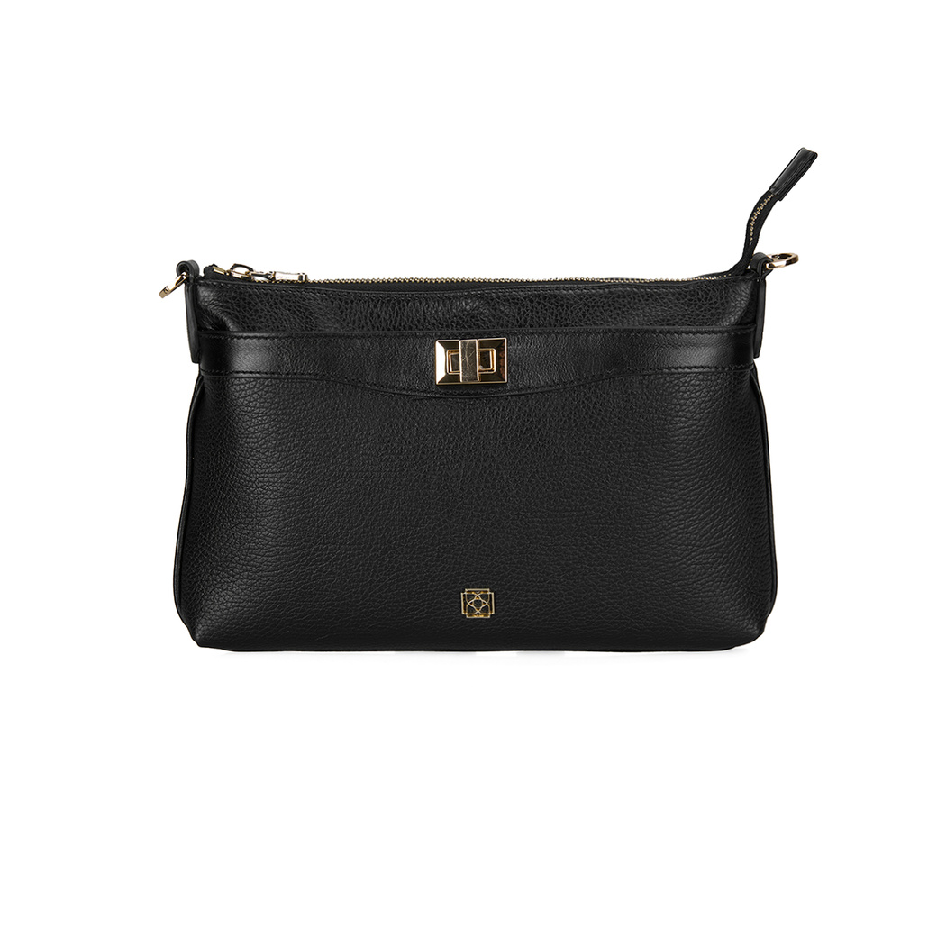 Akele Siyah Kadın Deri Postacı Çantası