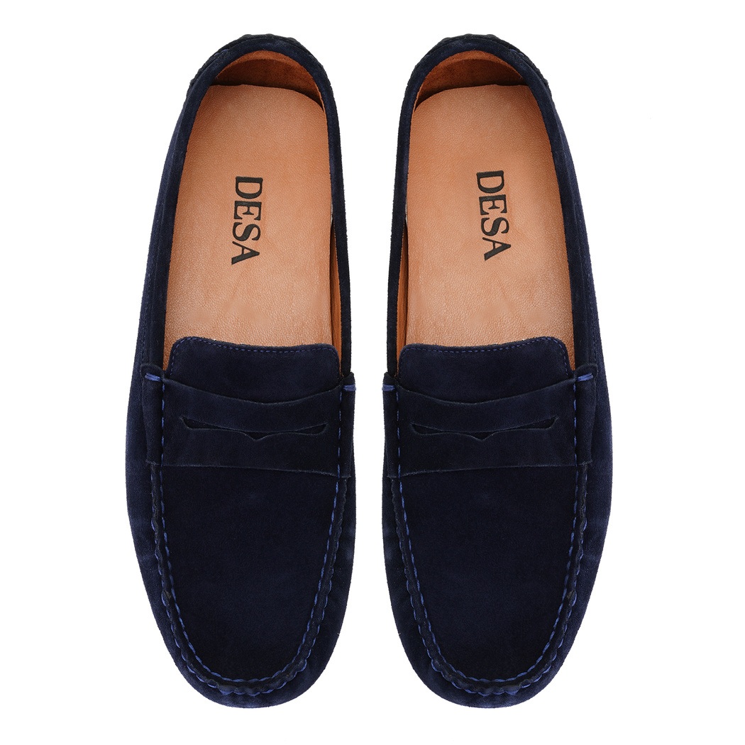 Akira Lacivert Erkek Süet Deri Loafer