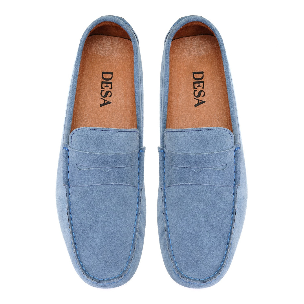 Akira Mavi Erkek Süet Deri Loafer