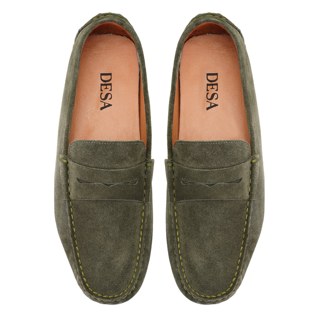 Akira Yeşil Erkek Süet Deri Loafer