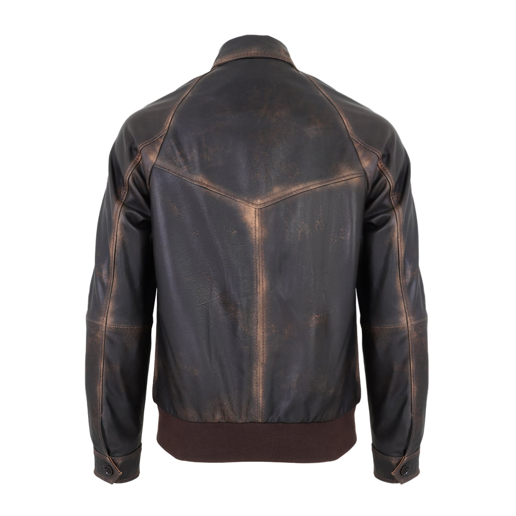 Akon Kahve Erkek Vintage Deri Mont