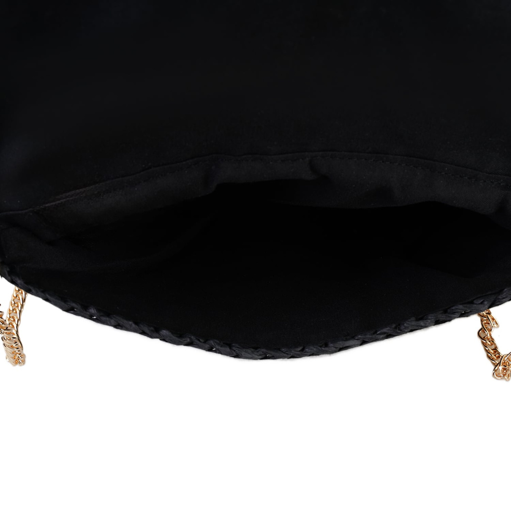 Alaina Siyah Kadın Hasır Omuz Çantası