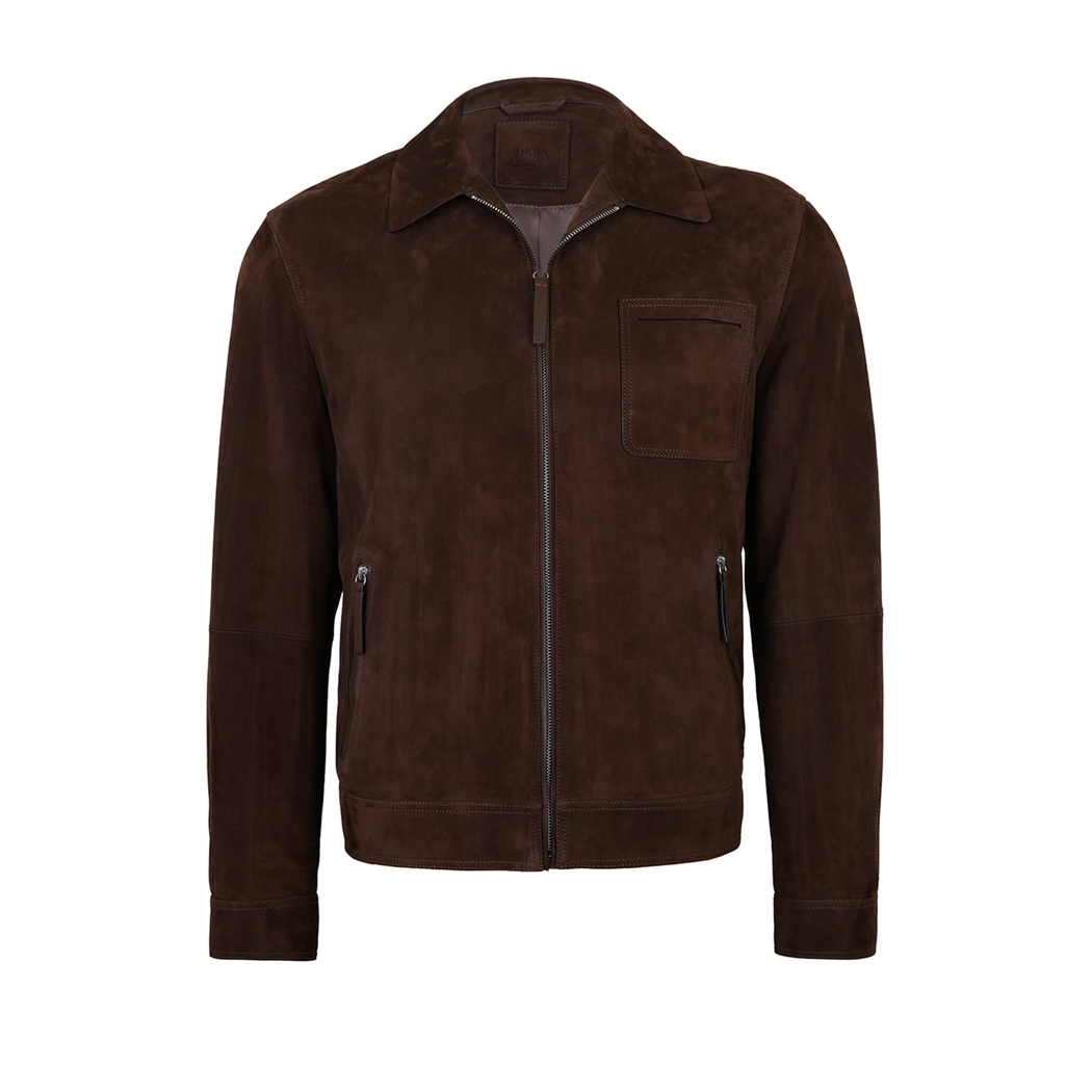 Alberico Kahve Erkek Süet Deri Ceket