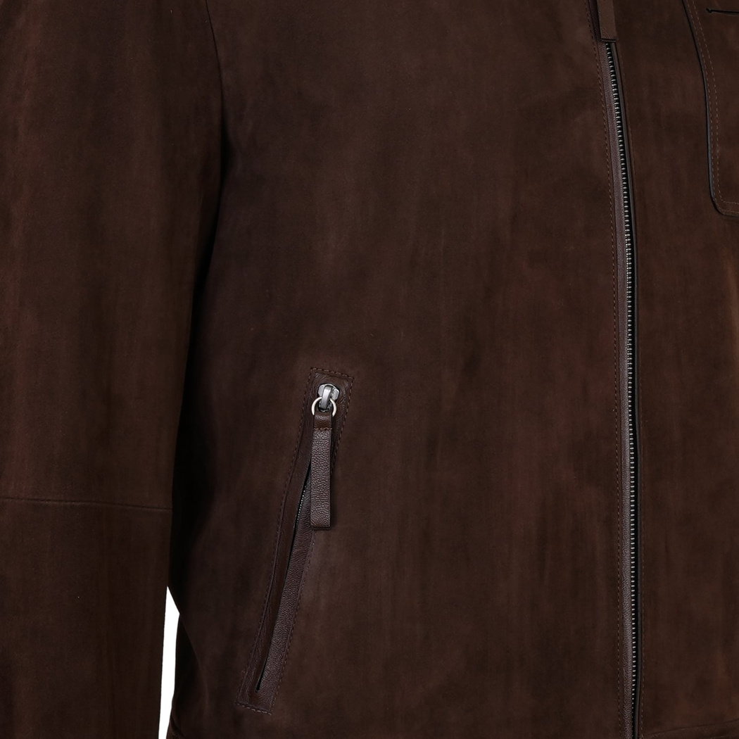 Alberico Kahve Erkek Süet Deri Ceket