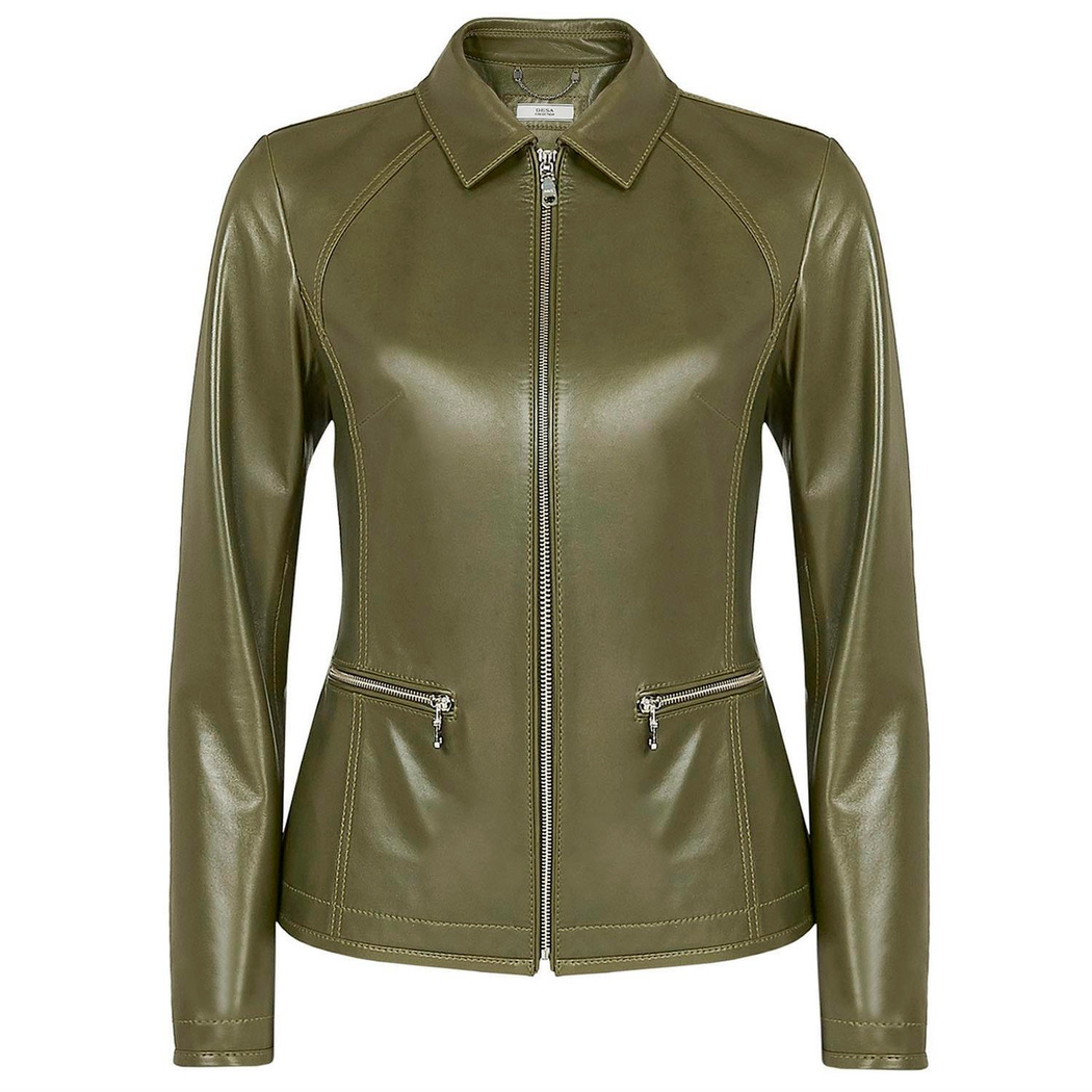 Alda Kadın Gömlek Yakalı Deri Ceket