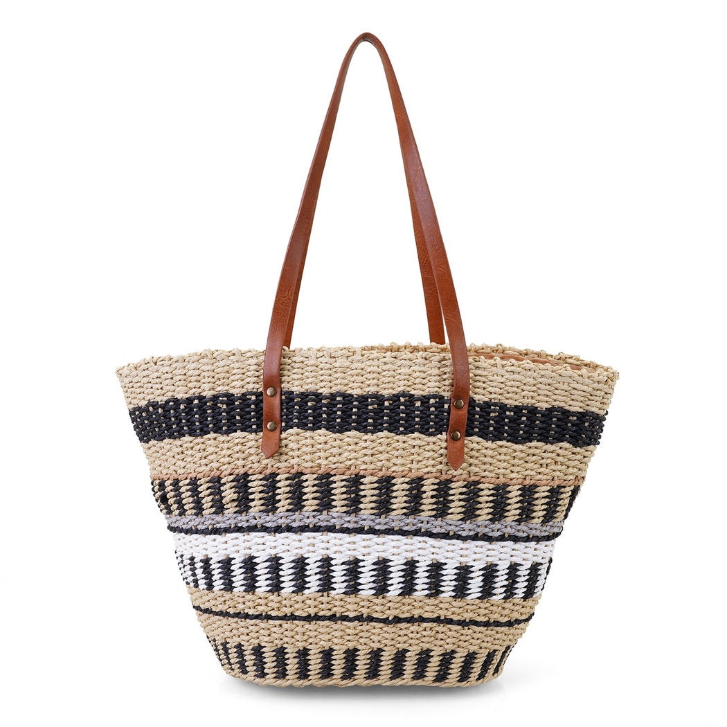 Aleah Bej Kadın Hasır Omuz Çantası