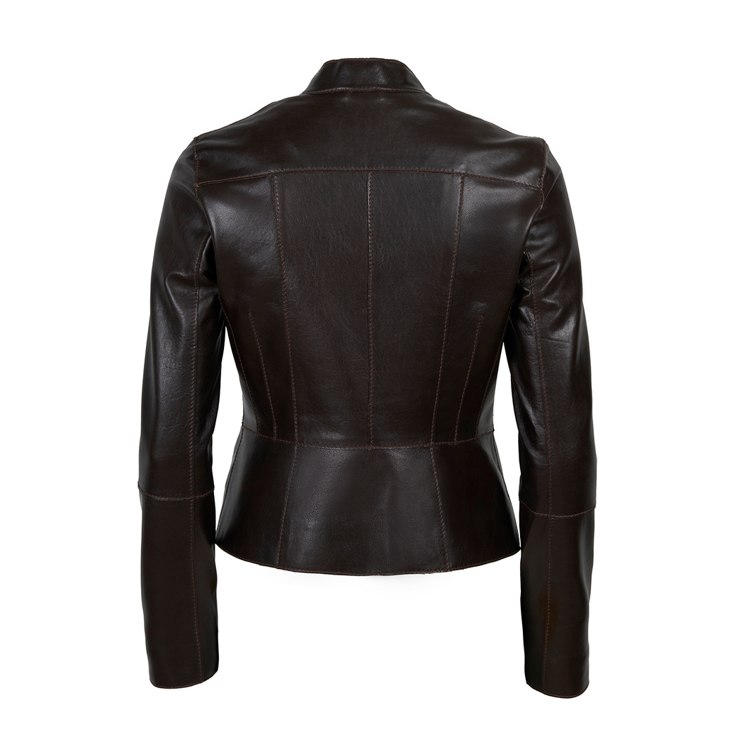 Alenna Kahve Kadın Deri Ceket