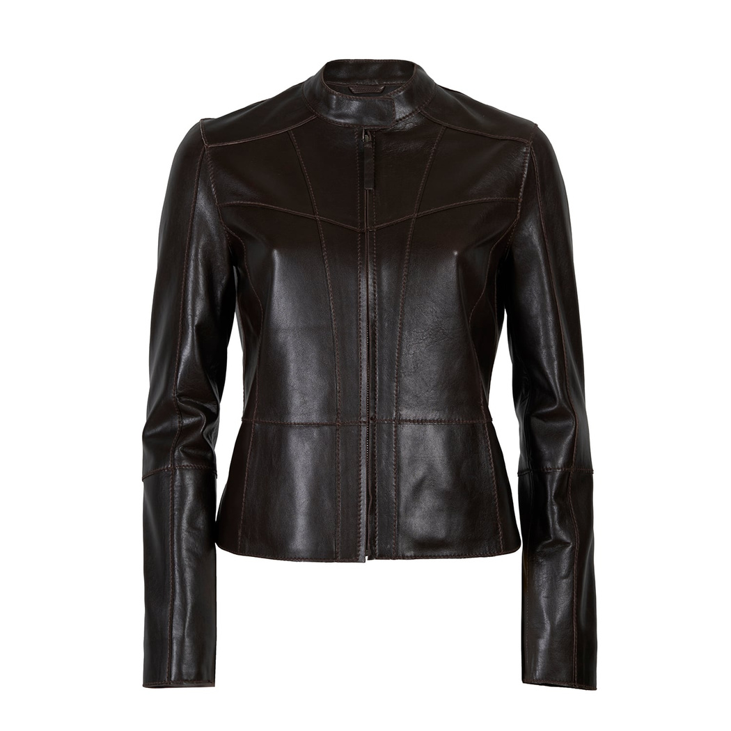 Alenna Kahve Kadın Deri Ceket