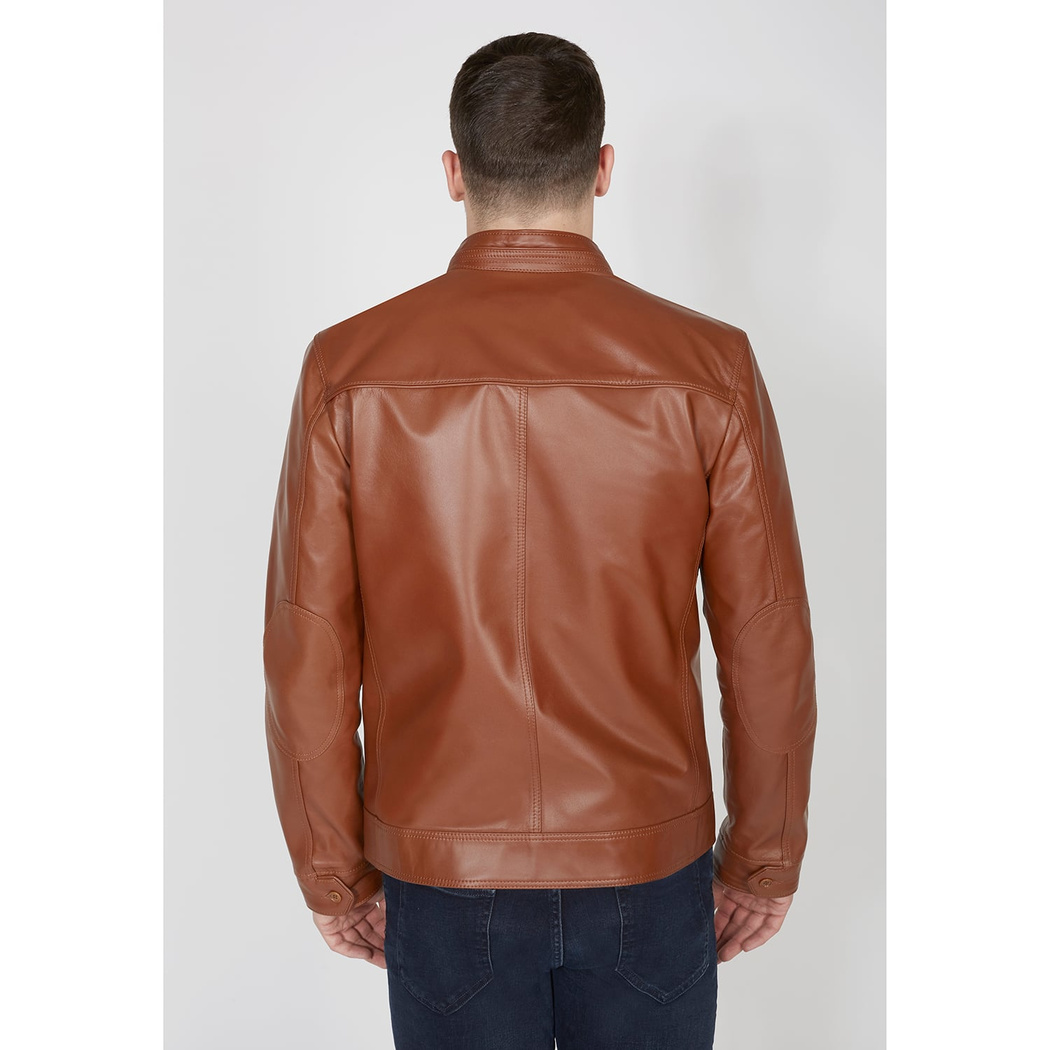 Aleron Erkek Çift Taraflı Deri Mont