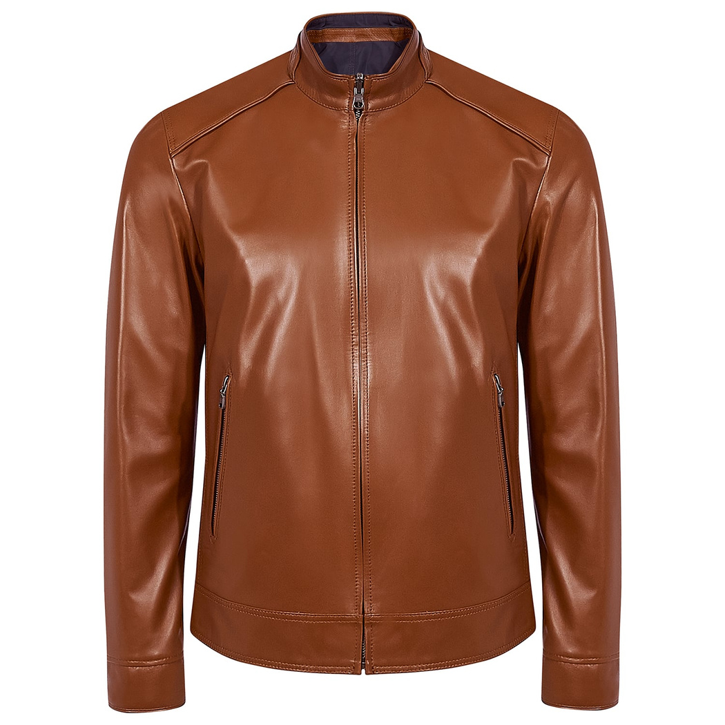 Aleron Erkek Çift Taraflı Deri Mont