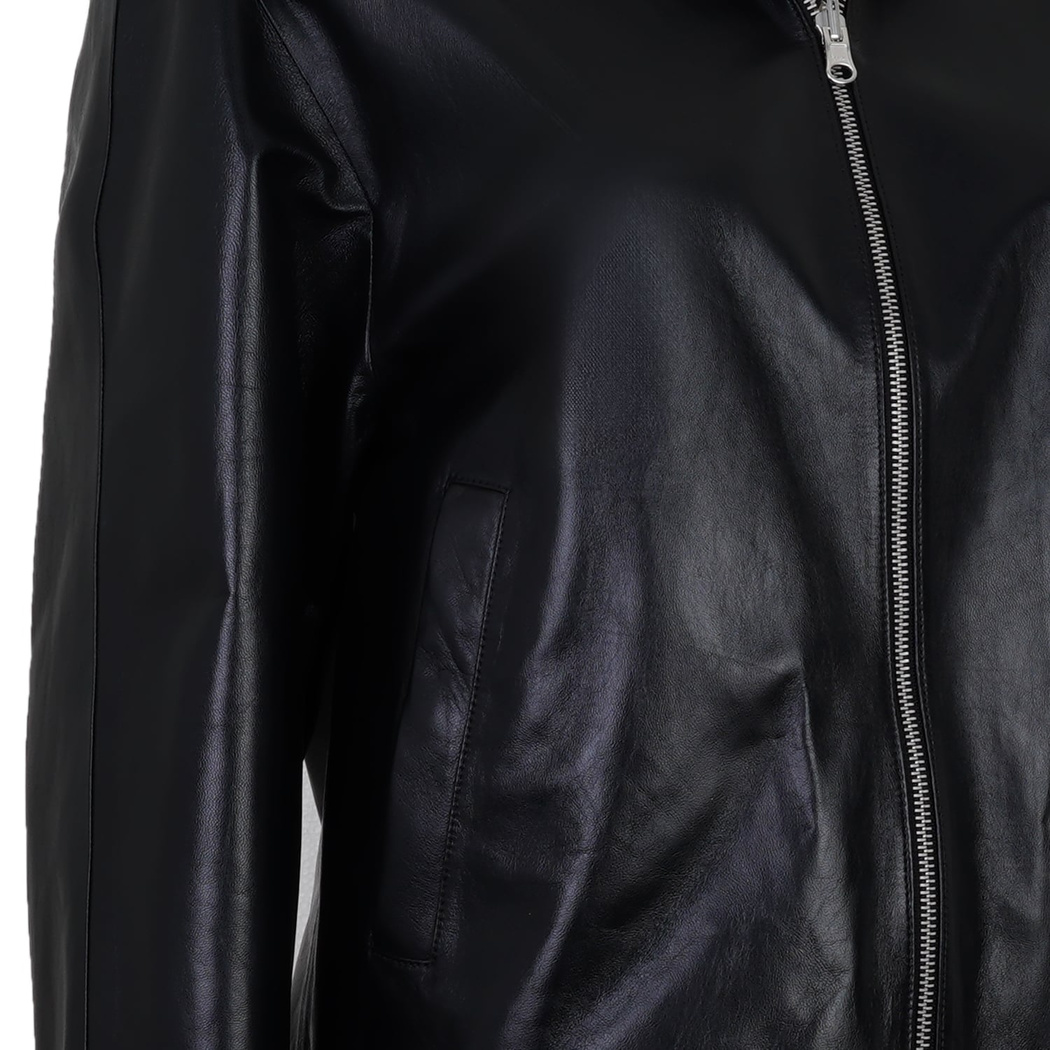 Alette Siyah Kadın Çift Taraflı Bomber Deri Ceket