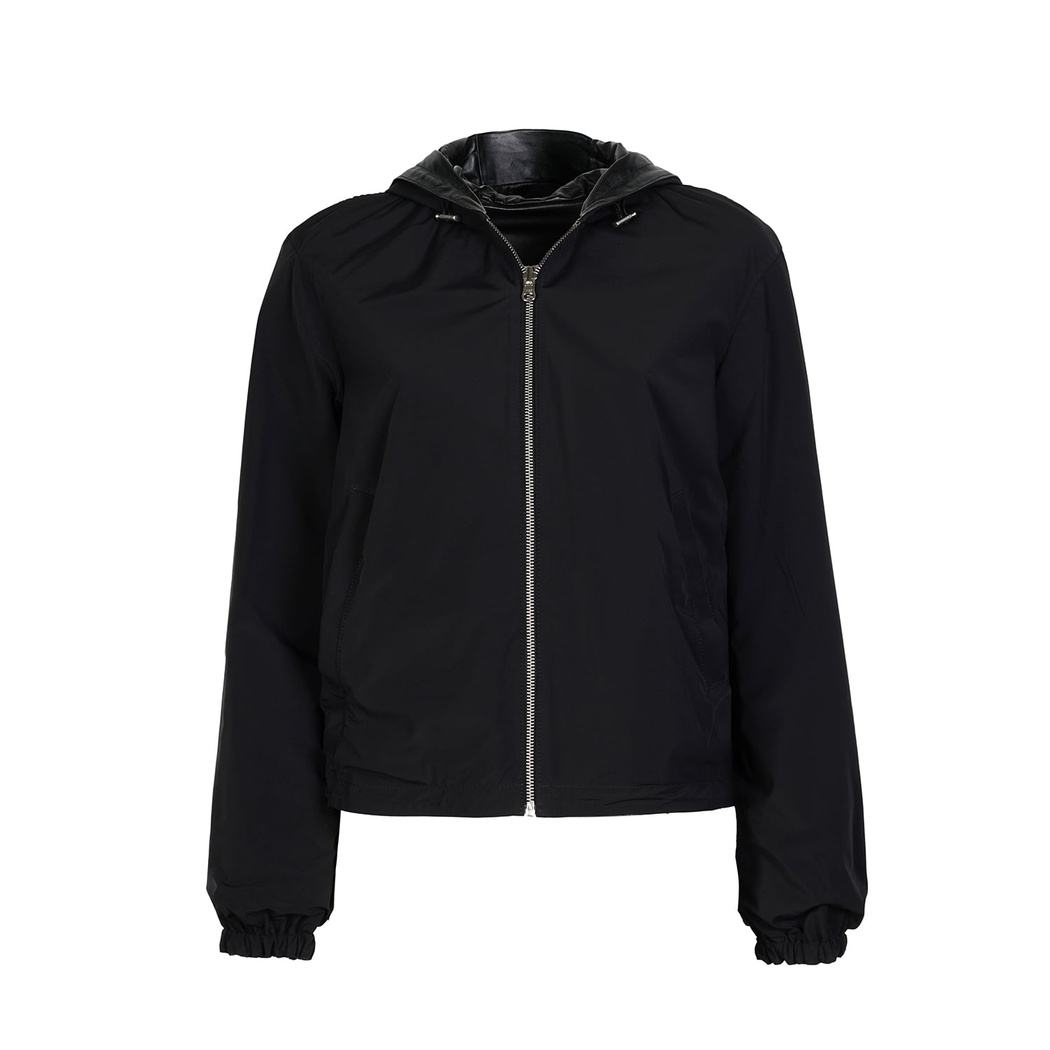 Alette Siyah Kadın Çift Taraflı Bomber Deri Ceket