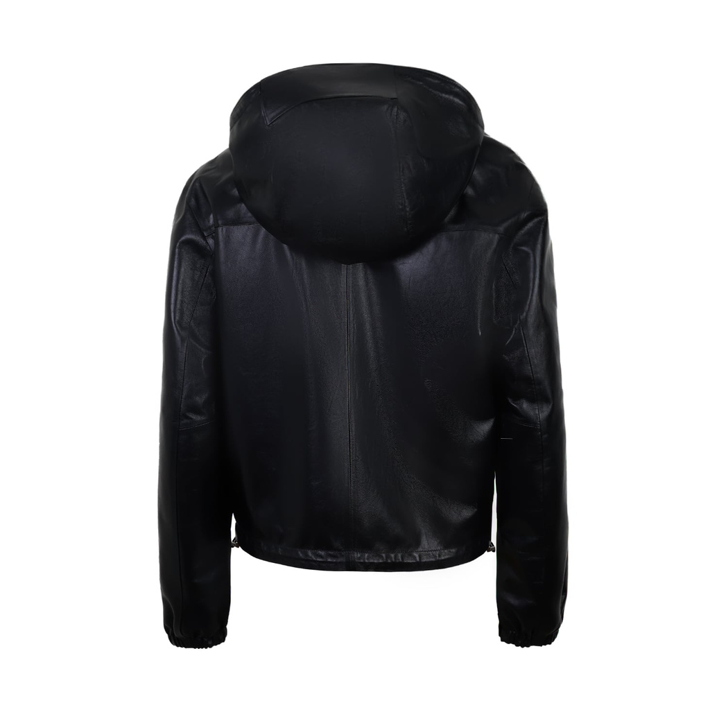 Alette Siyah Kadın Çift Taraflı Bomber Deri Ceket